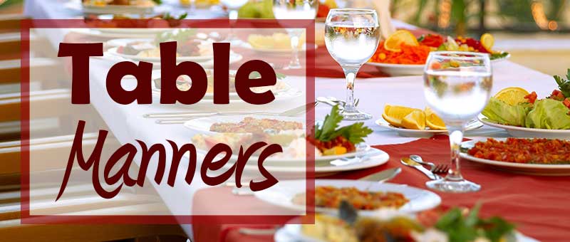 Table Manners Dining Etiquette, Dinner Table Positions